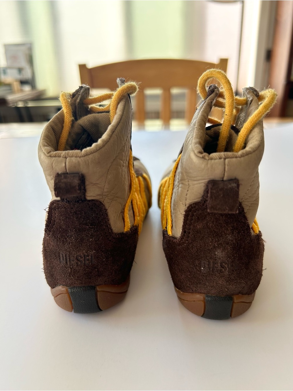 Barcelona Diesel Kids Lace Up Ankle Boot Leather Upper Rubber Soles Size 12 - Picture 3 of 9